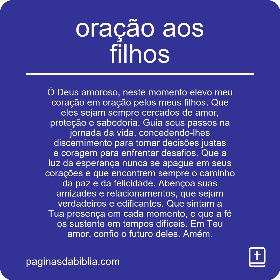 oração aos filhos