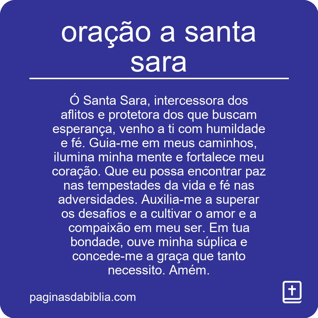 oração a santa sara