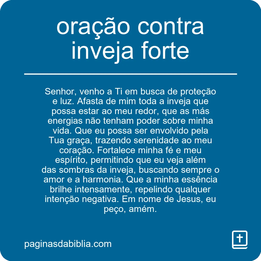 oração contra inveja forte