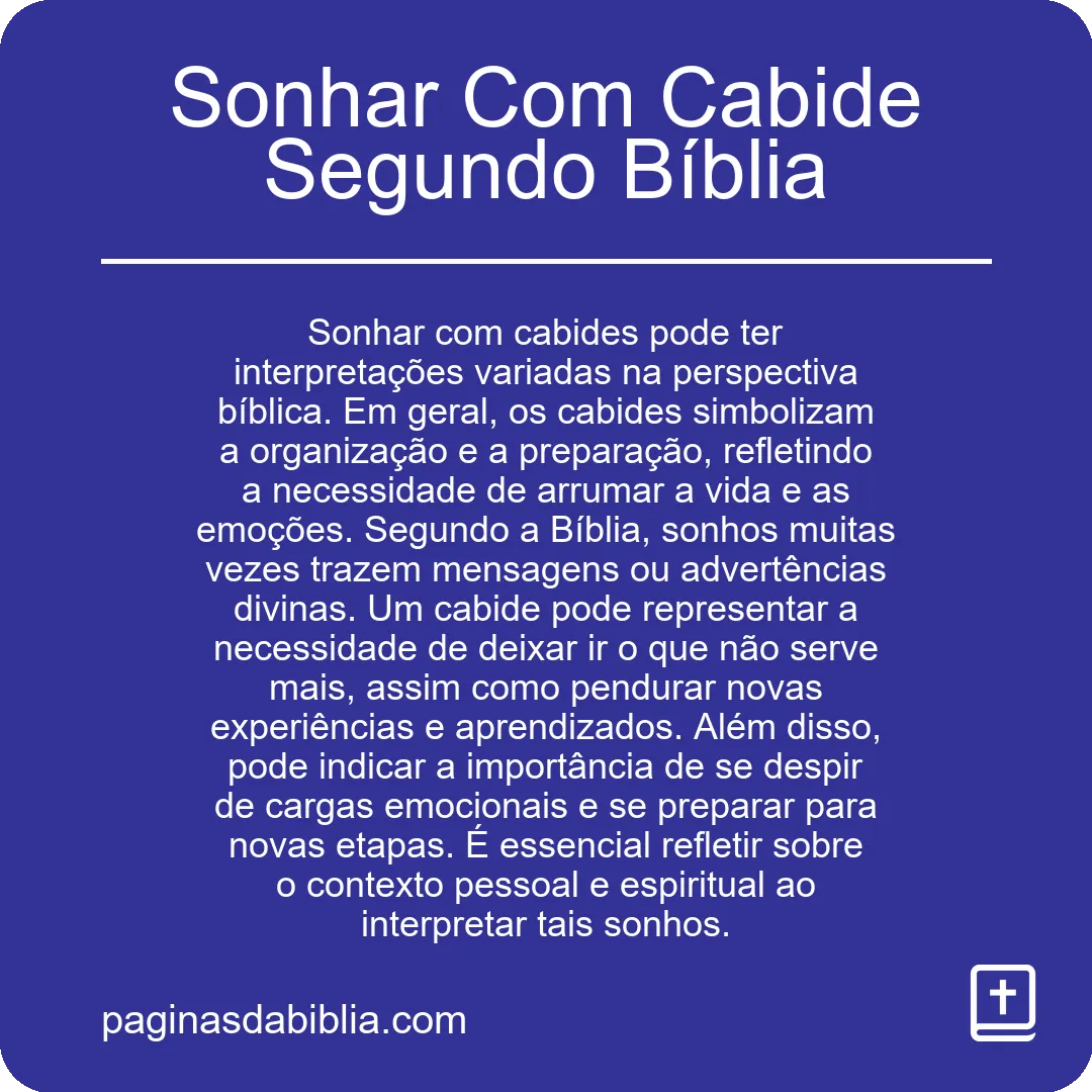 Sonhar Com Cabide Segundo Bíblia