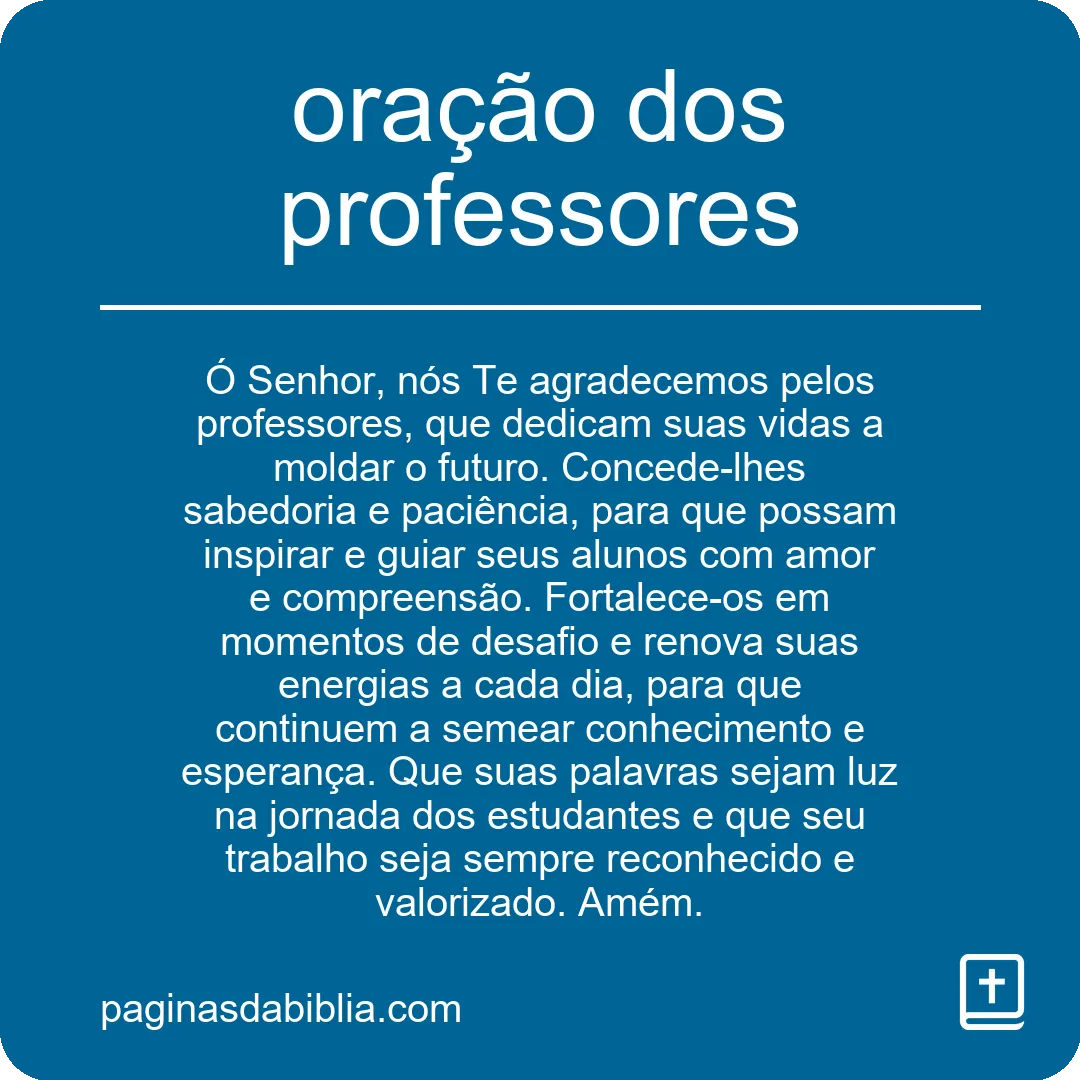 oração dos professores