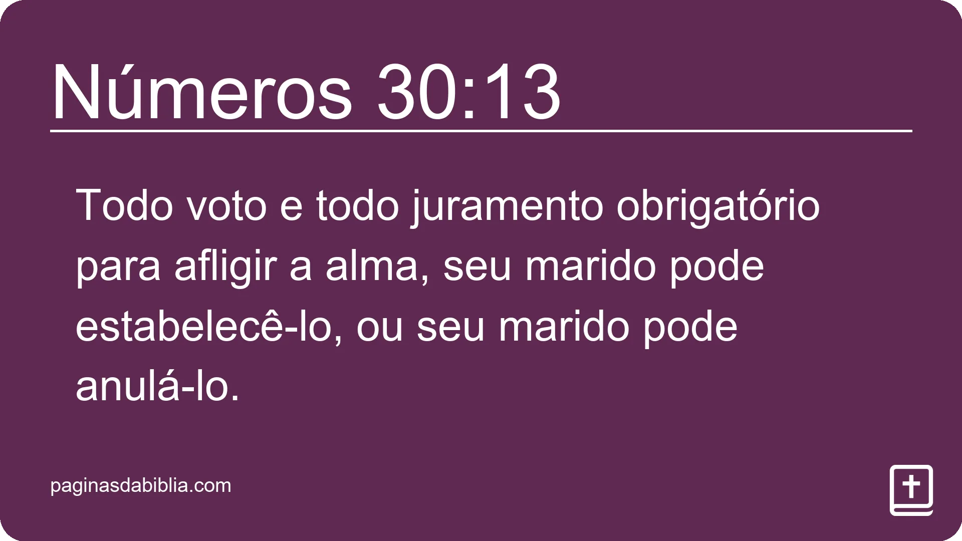 Números 30:13