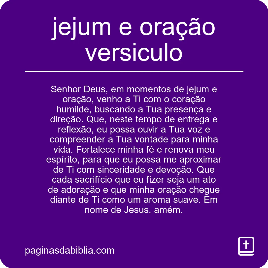 jejum e oração versiculo