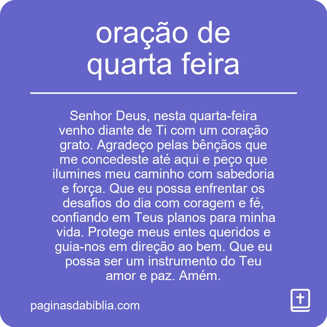 oração de quarta feira