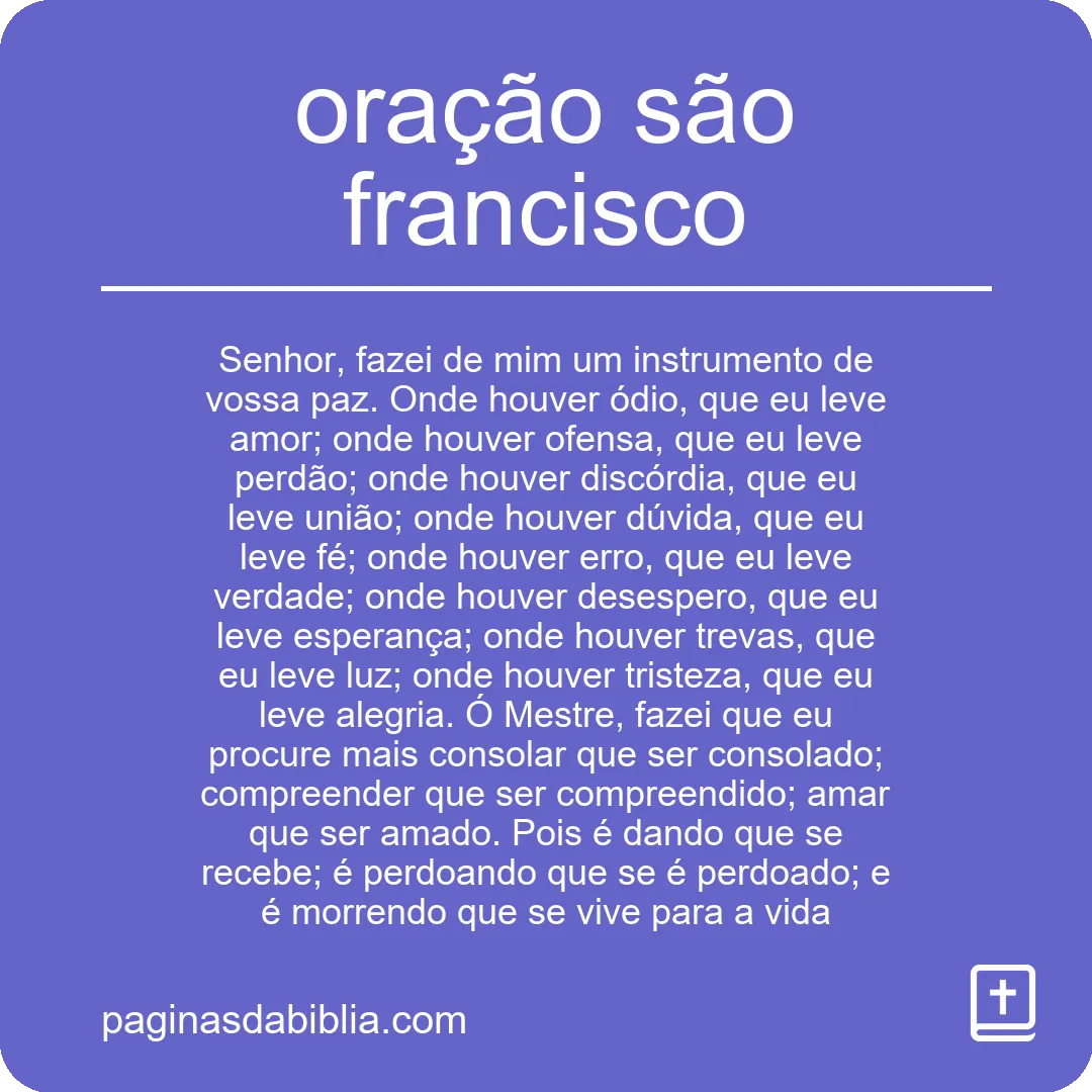 oração são francisco