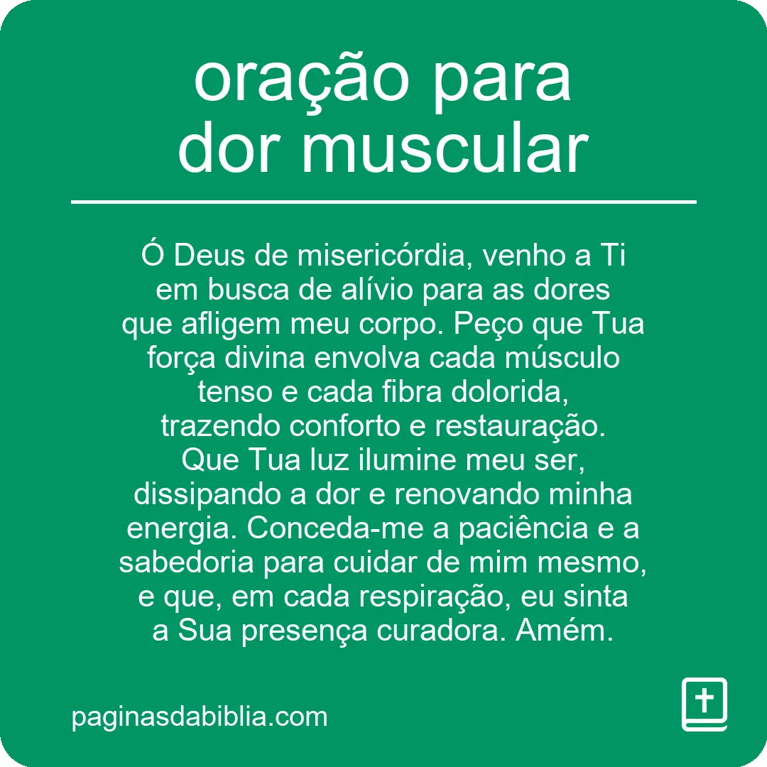 oração para dor muscular