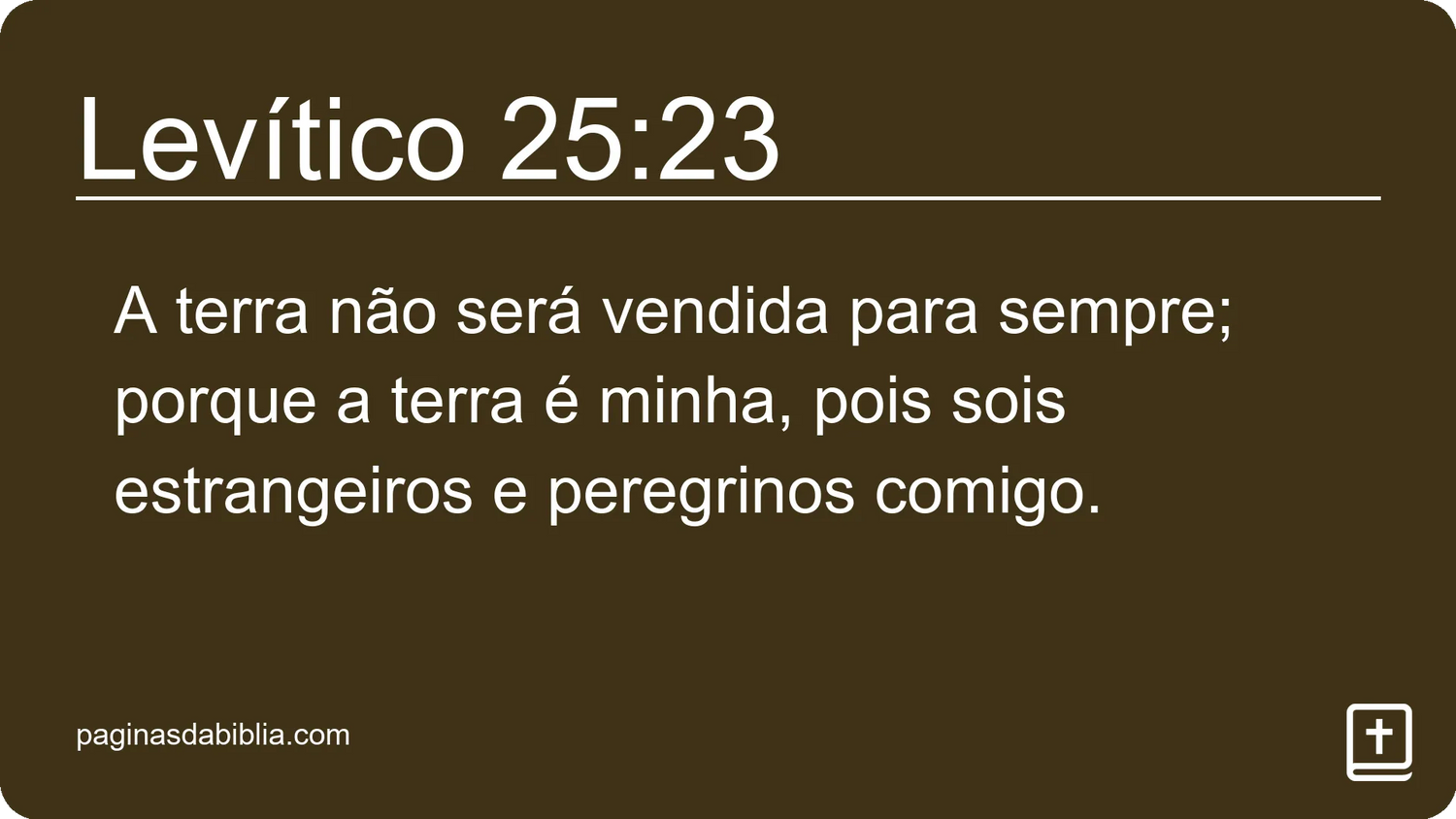 Levítico 25:23