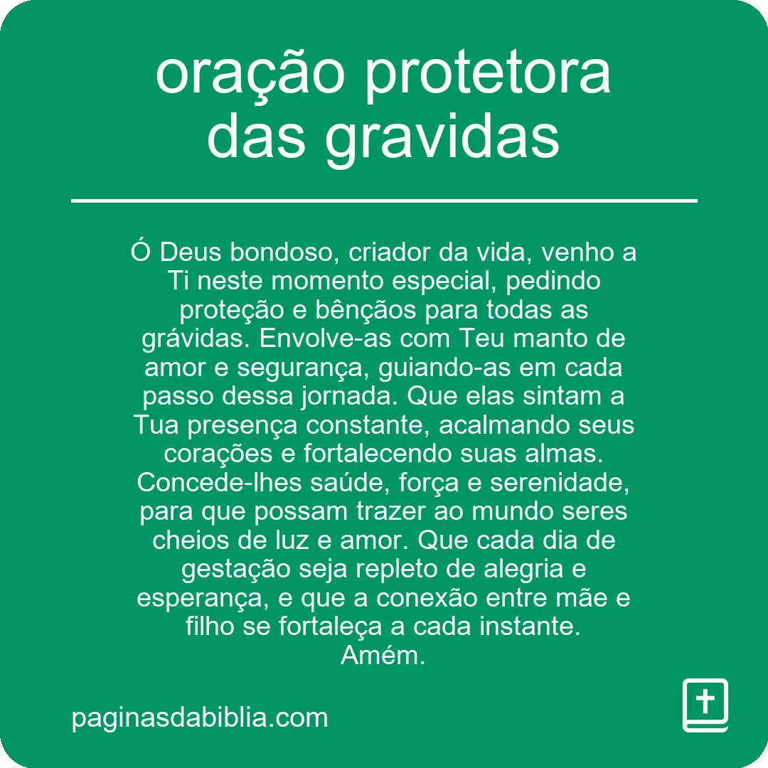 oração protetora das gravidas