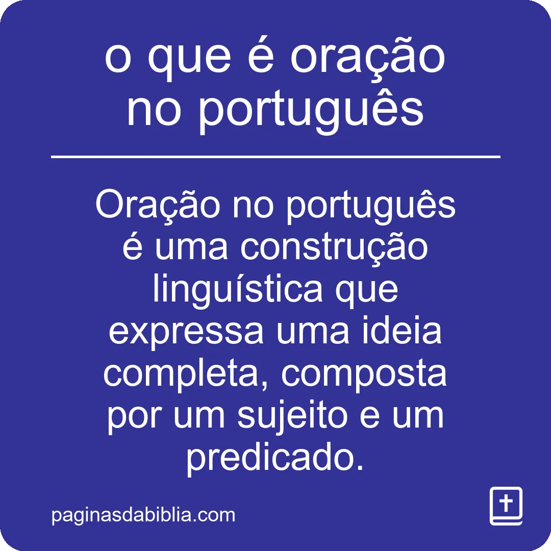 o que é oração no português