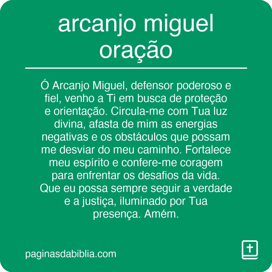 arcanjo miguel oração