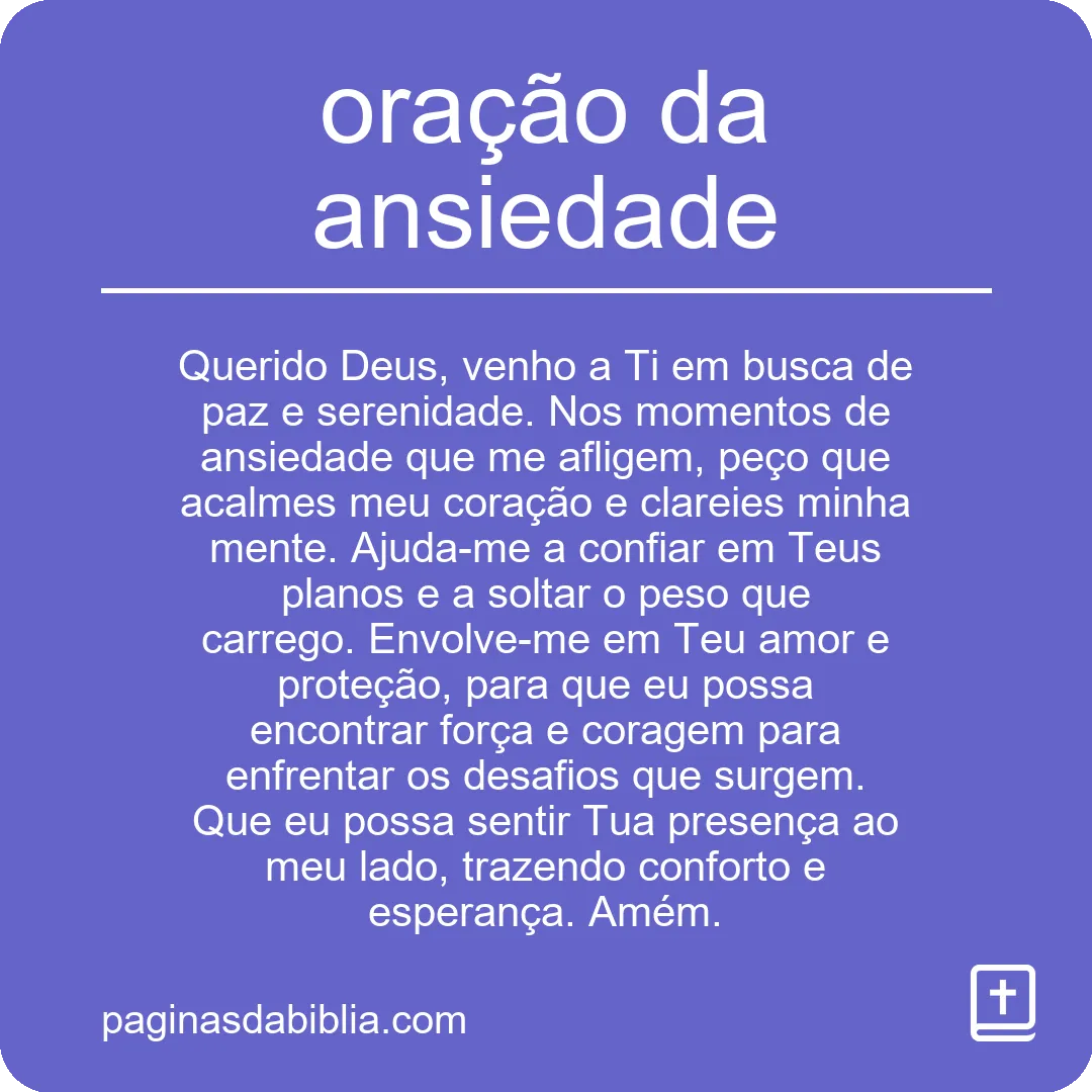 oração da ansiedade