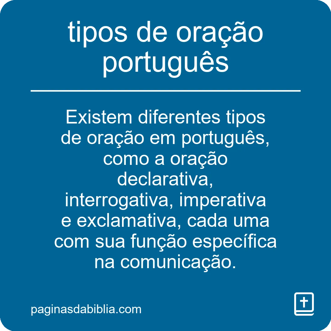 tipos de oração português