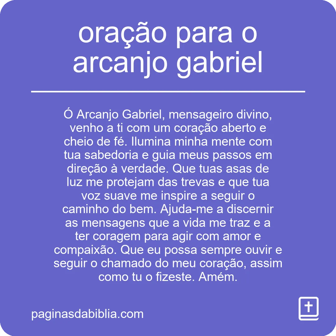 oração para o arcanjo gabriel