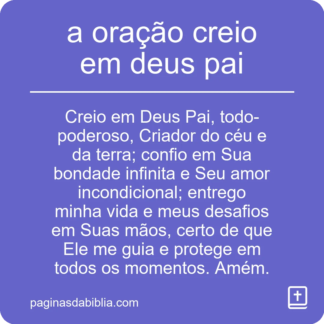 a oração creio em deus pai