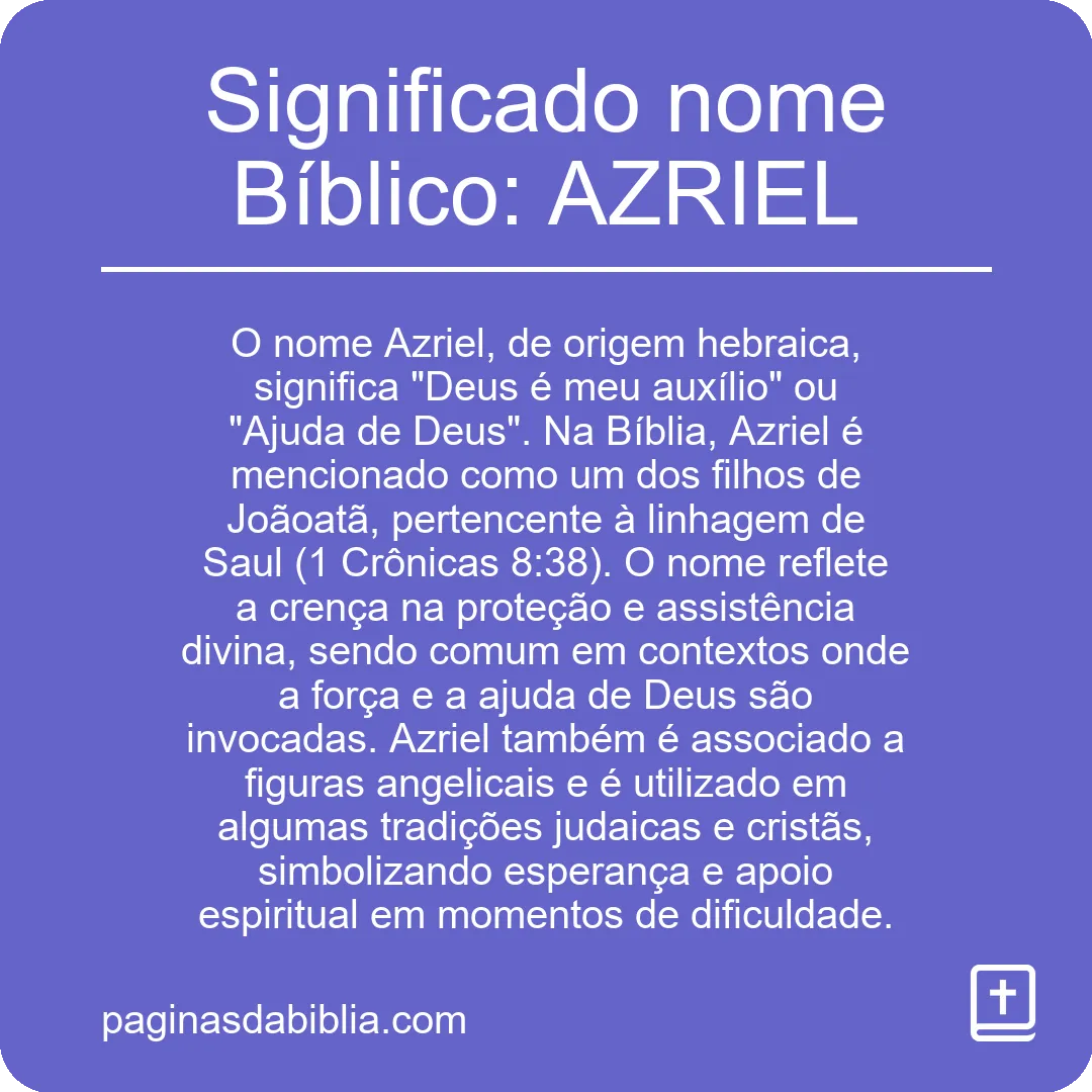 Significado nome Bíblico: AZRIEL