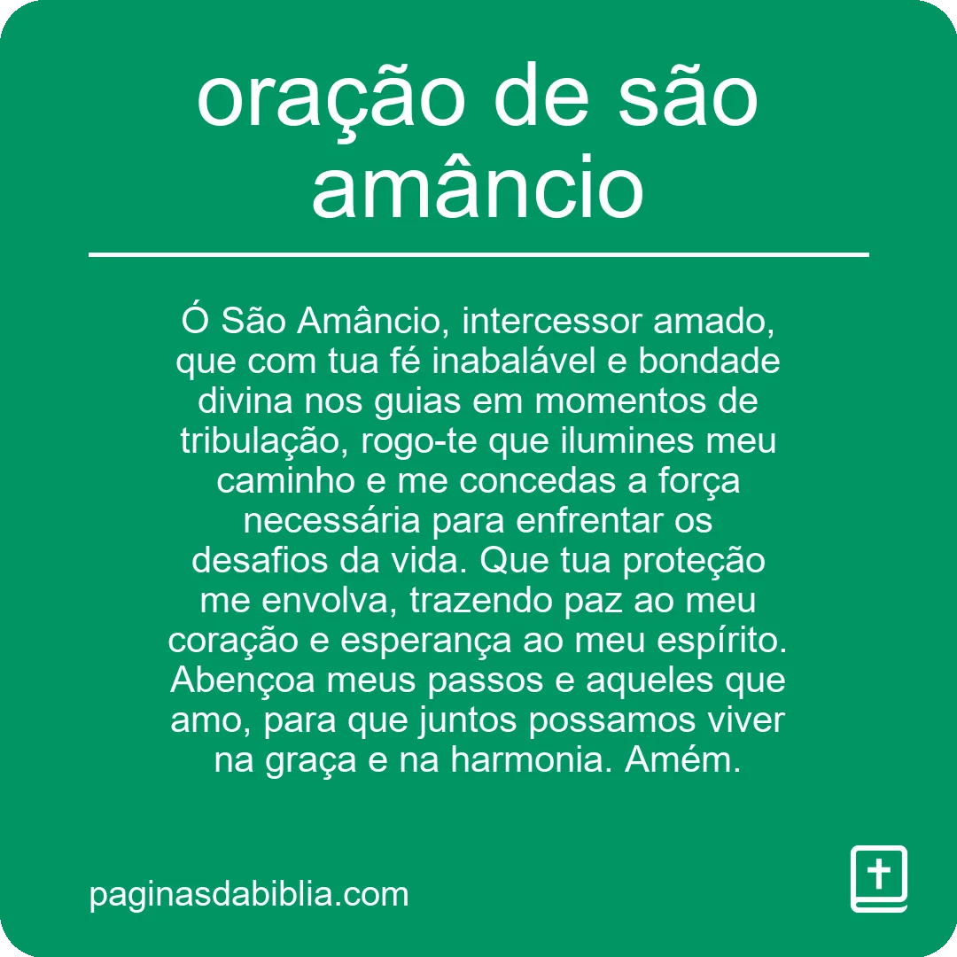 oração de são amâncio