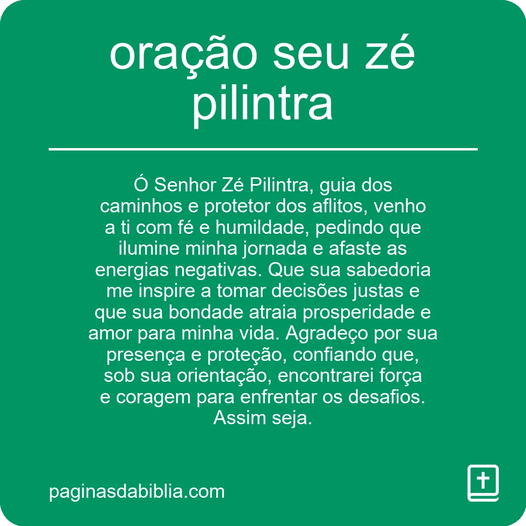 oração seu zé pilintra