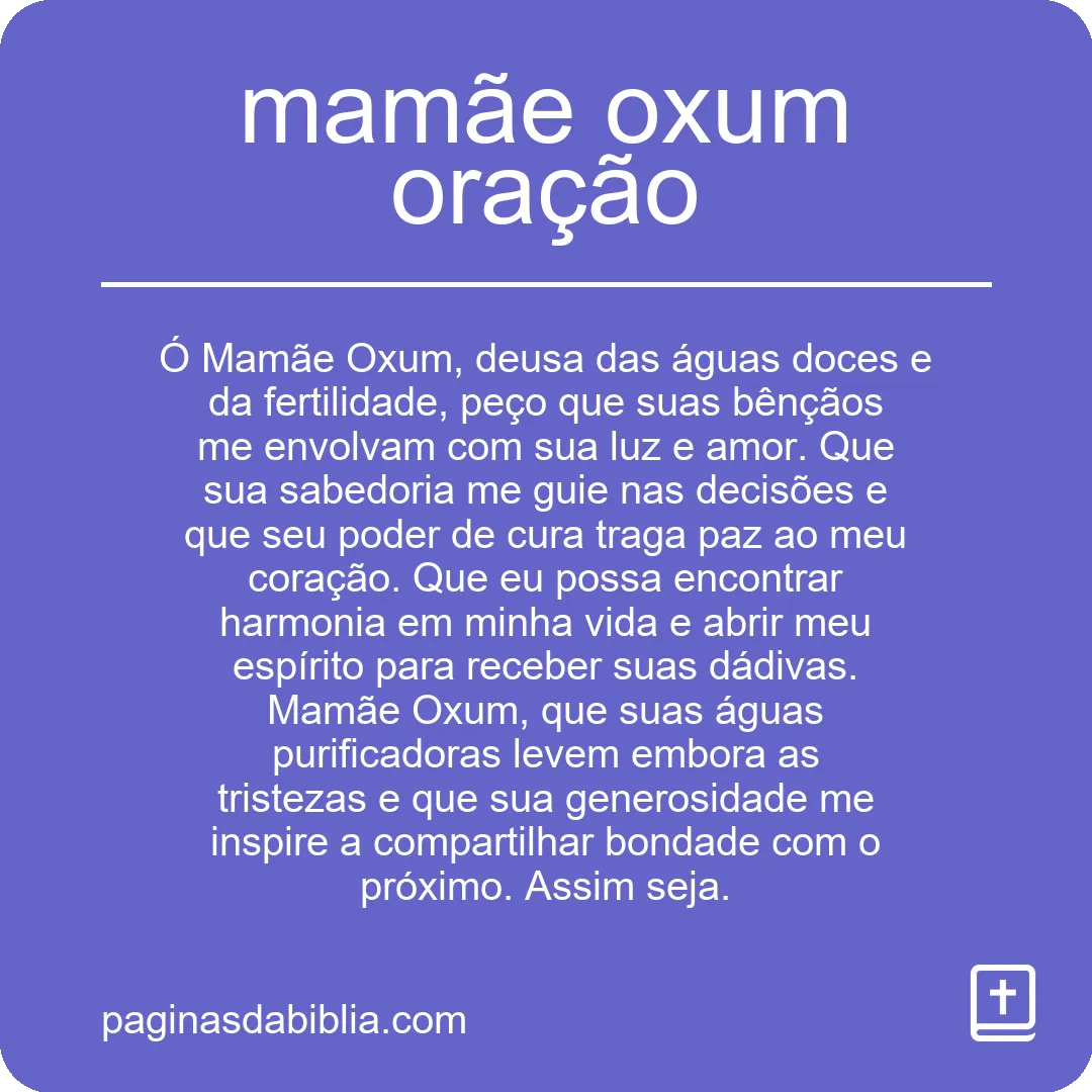 mamãe oxum oração