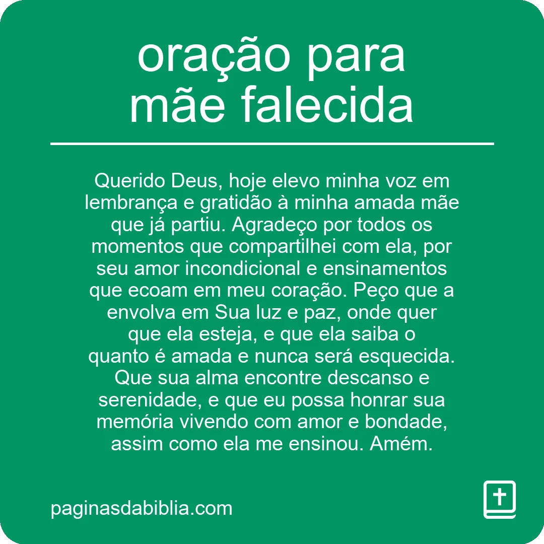 oração para mãe falecida