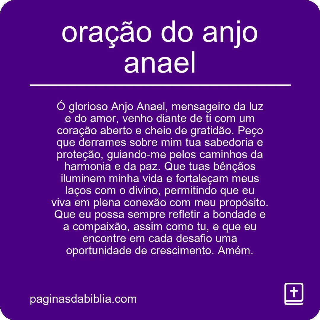 oração do anjo anael