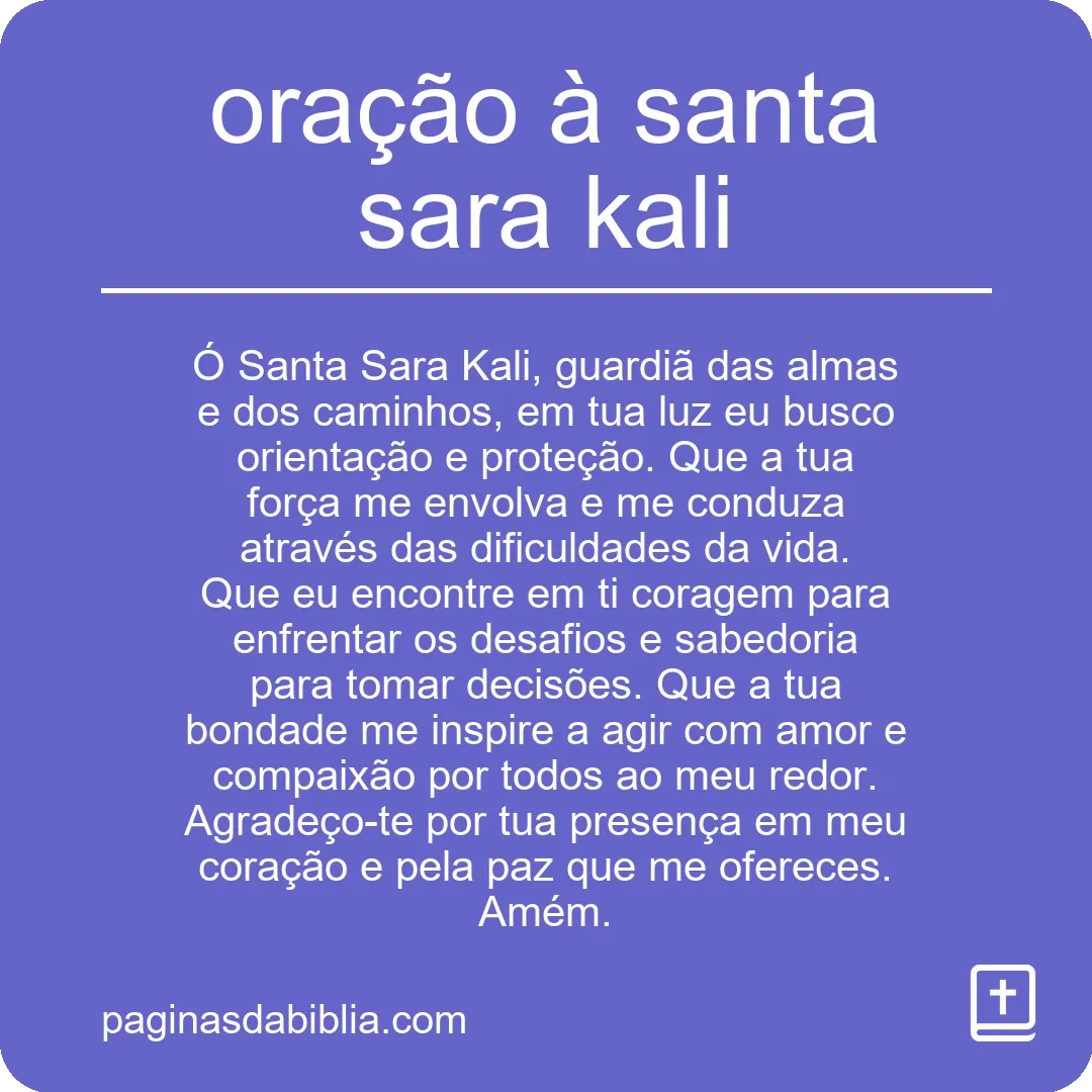 oração à santa sara kali