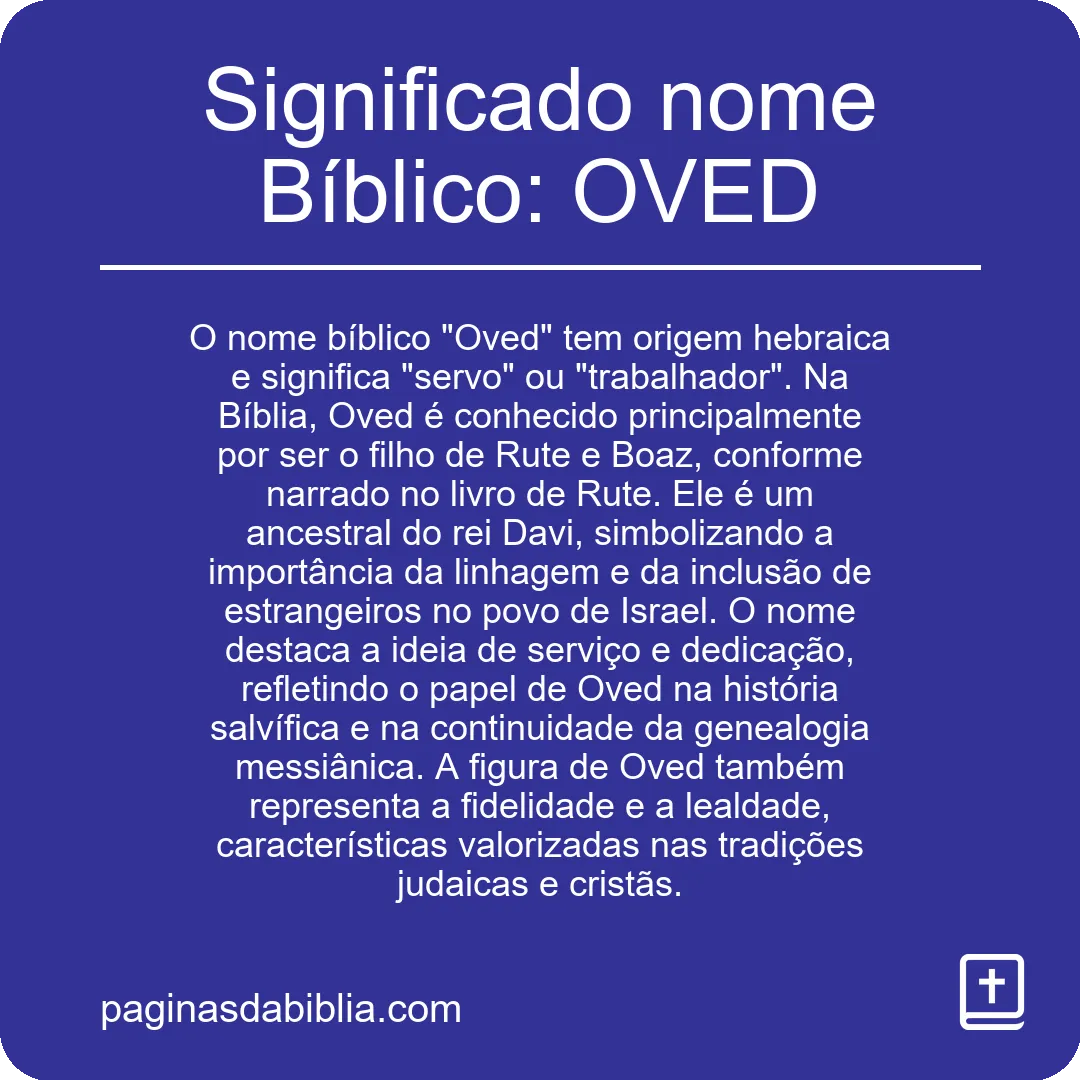 Significado nome Bíblico: OVED