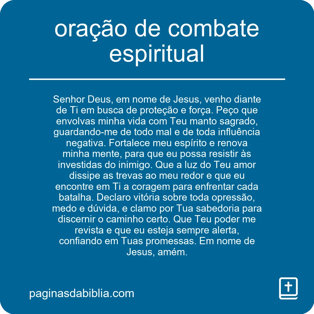 oração de combate espiritual