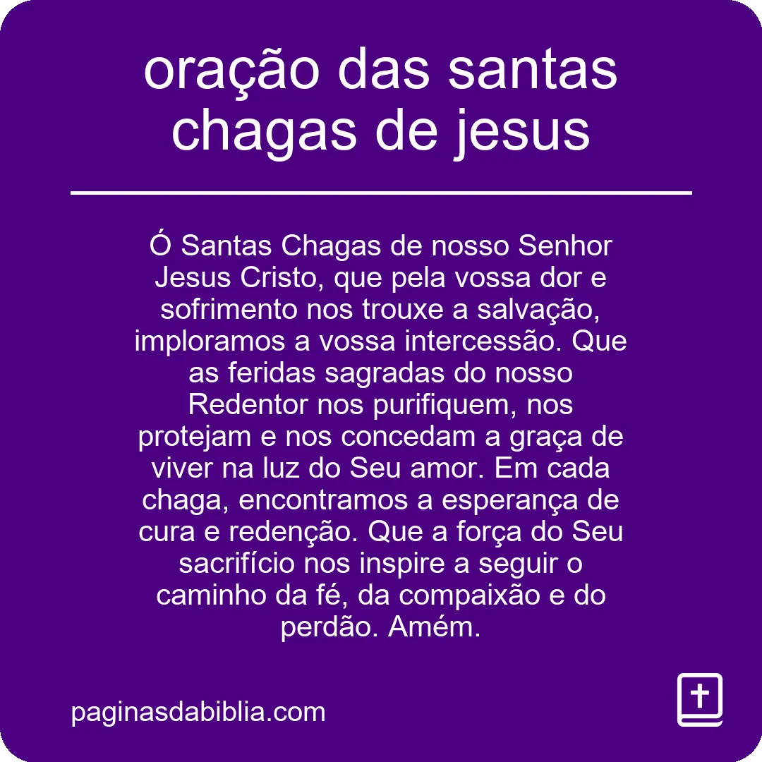 oração das santas chagas de jesus