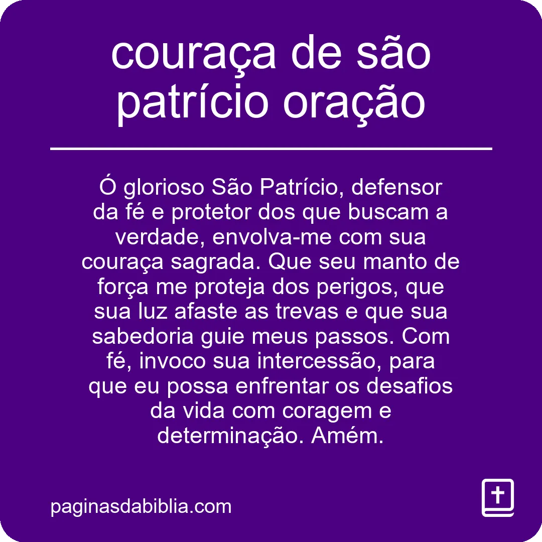 couraça de são patrício oração