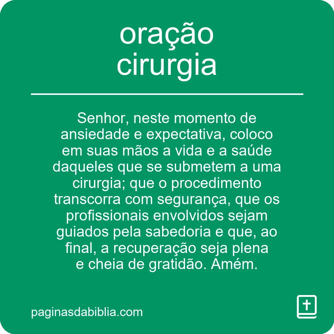 oração cirurgia