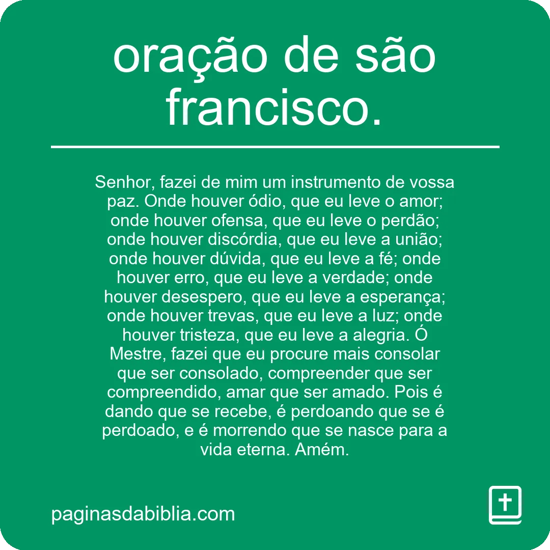 oração de são francisco.