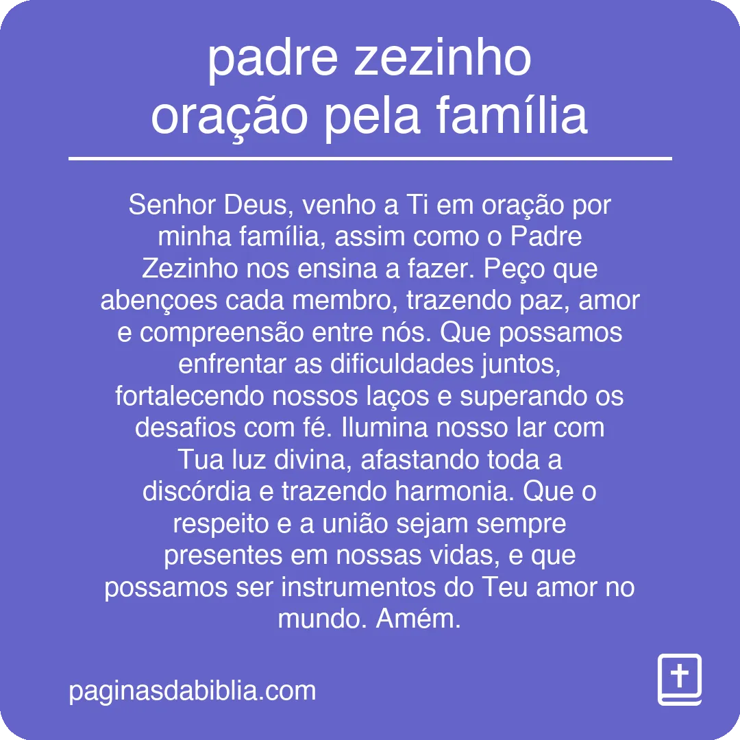 padre zezinho oração pela família