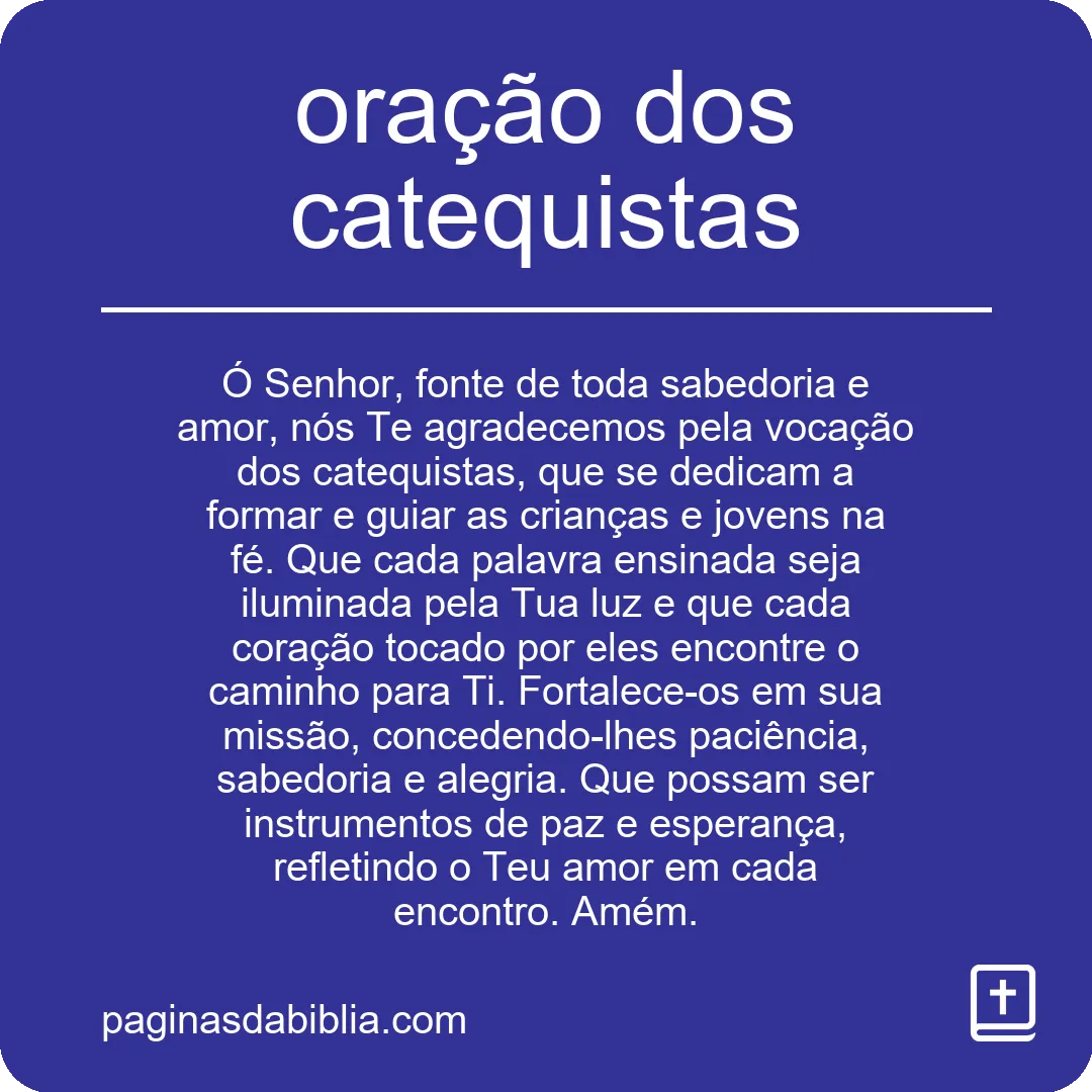 oração dos catequistas