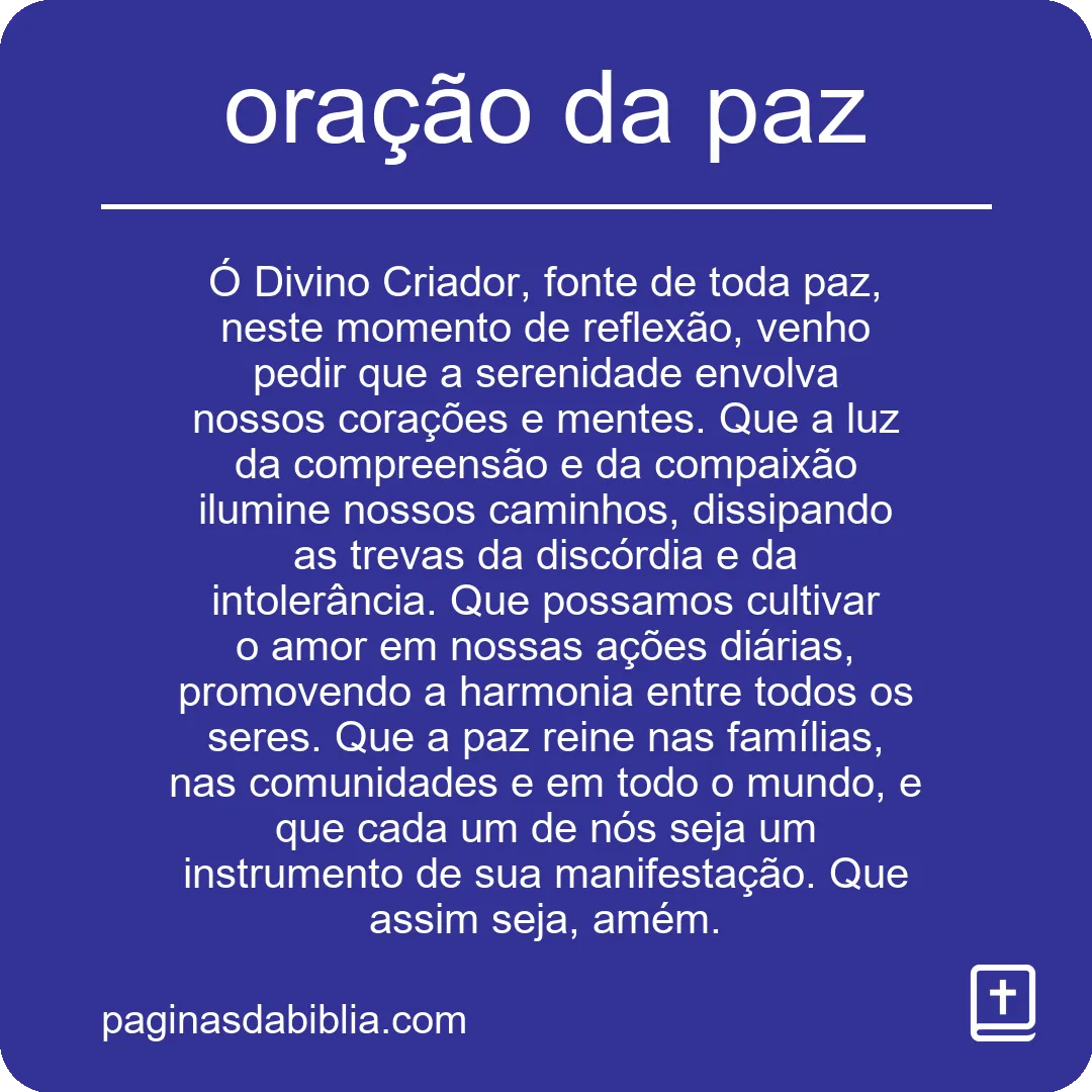 oração da paz