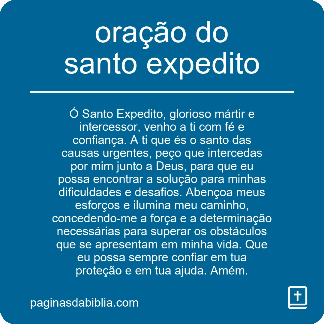 oração do santo expedito