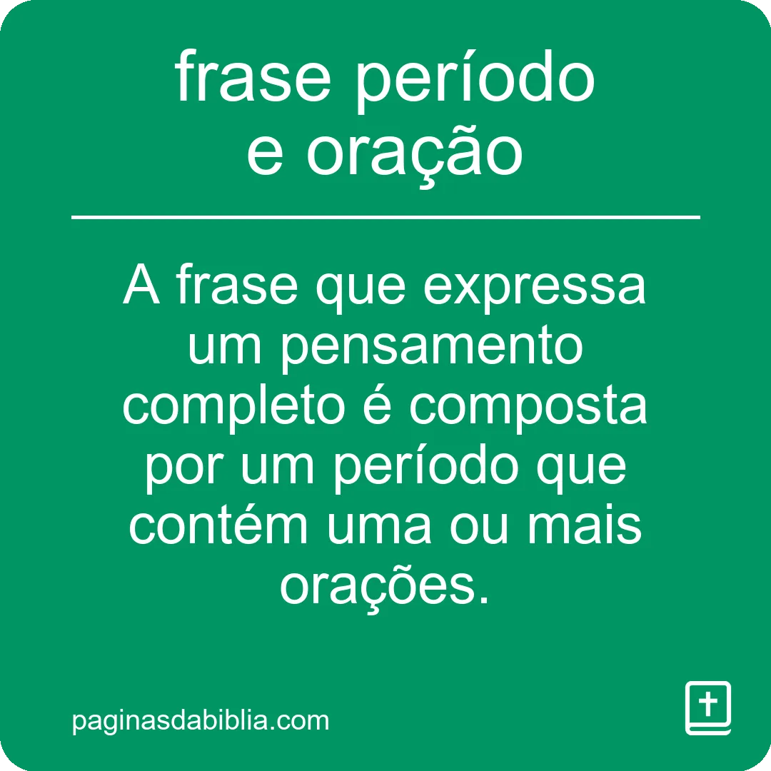 frase período e oração