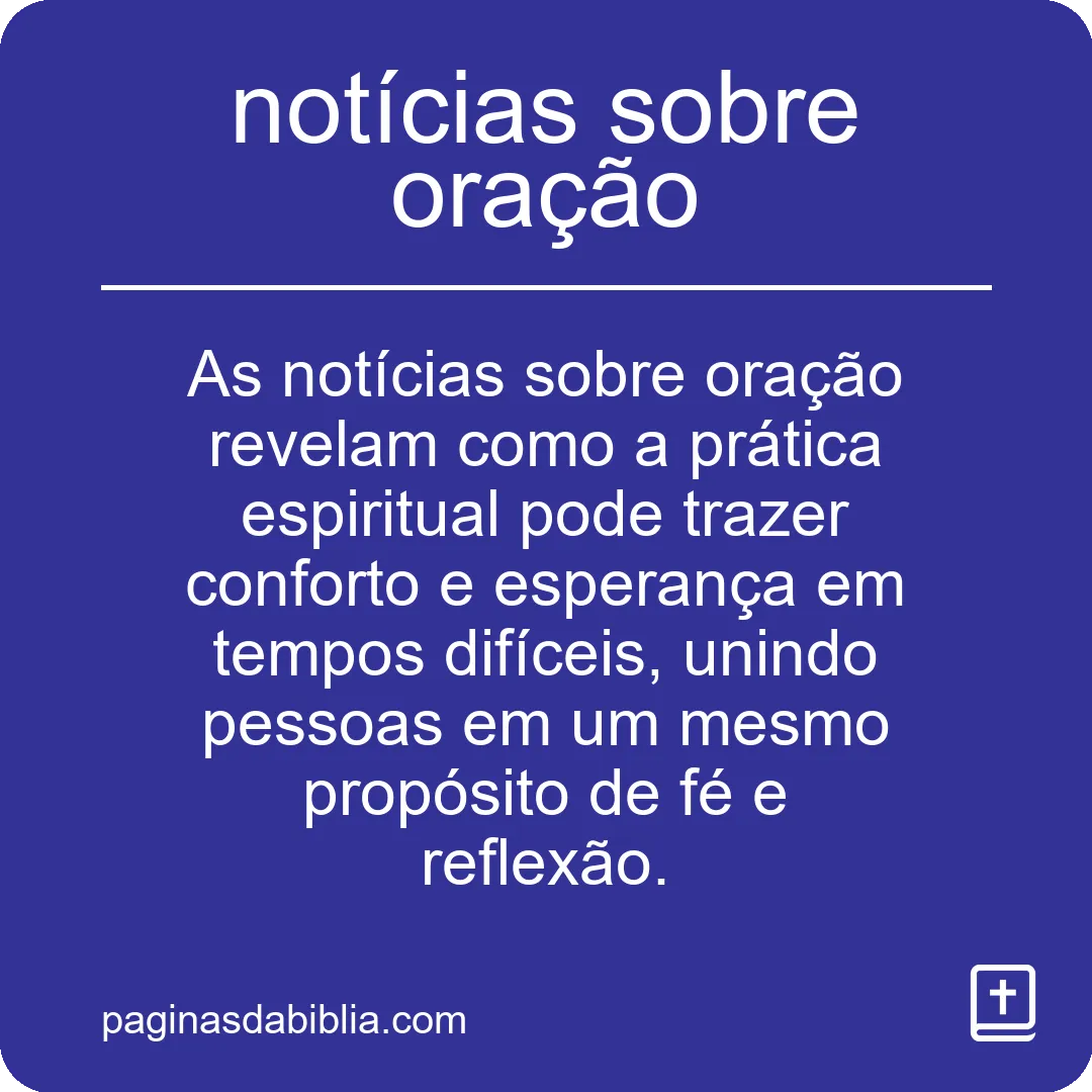 notícias sobre oração