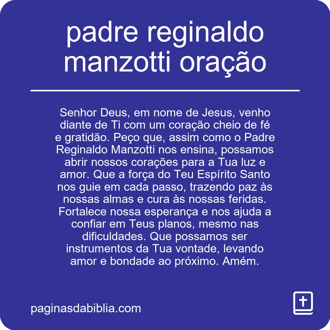 padre reginaldo manzotti oração