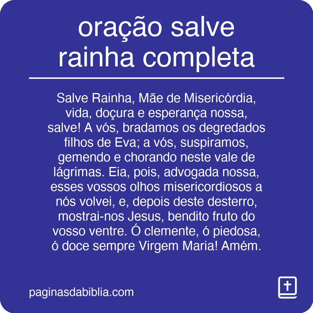 oração salve rainha completa