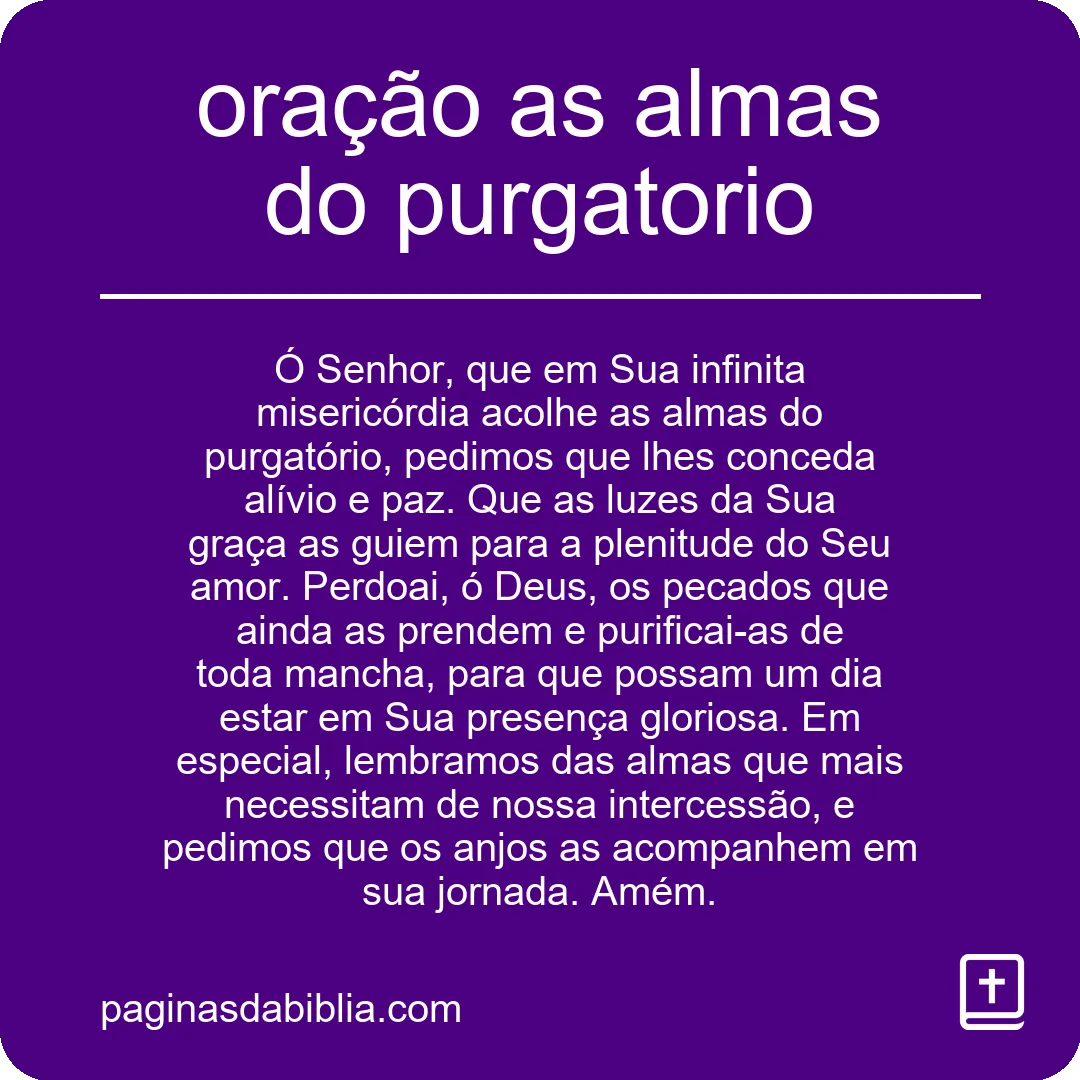 oração as almas do purgatorio