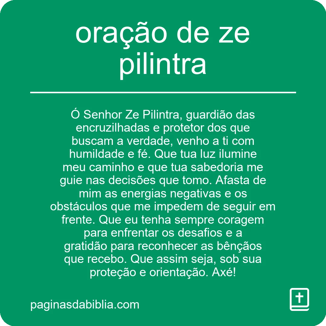 oração de ze pilintra