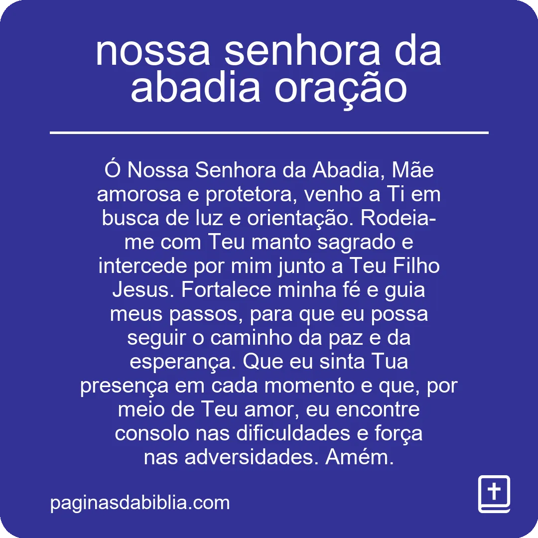 nossa senhora da abadia oração