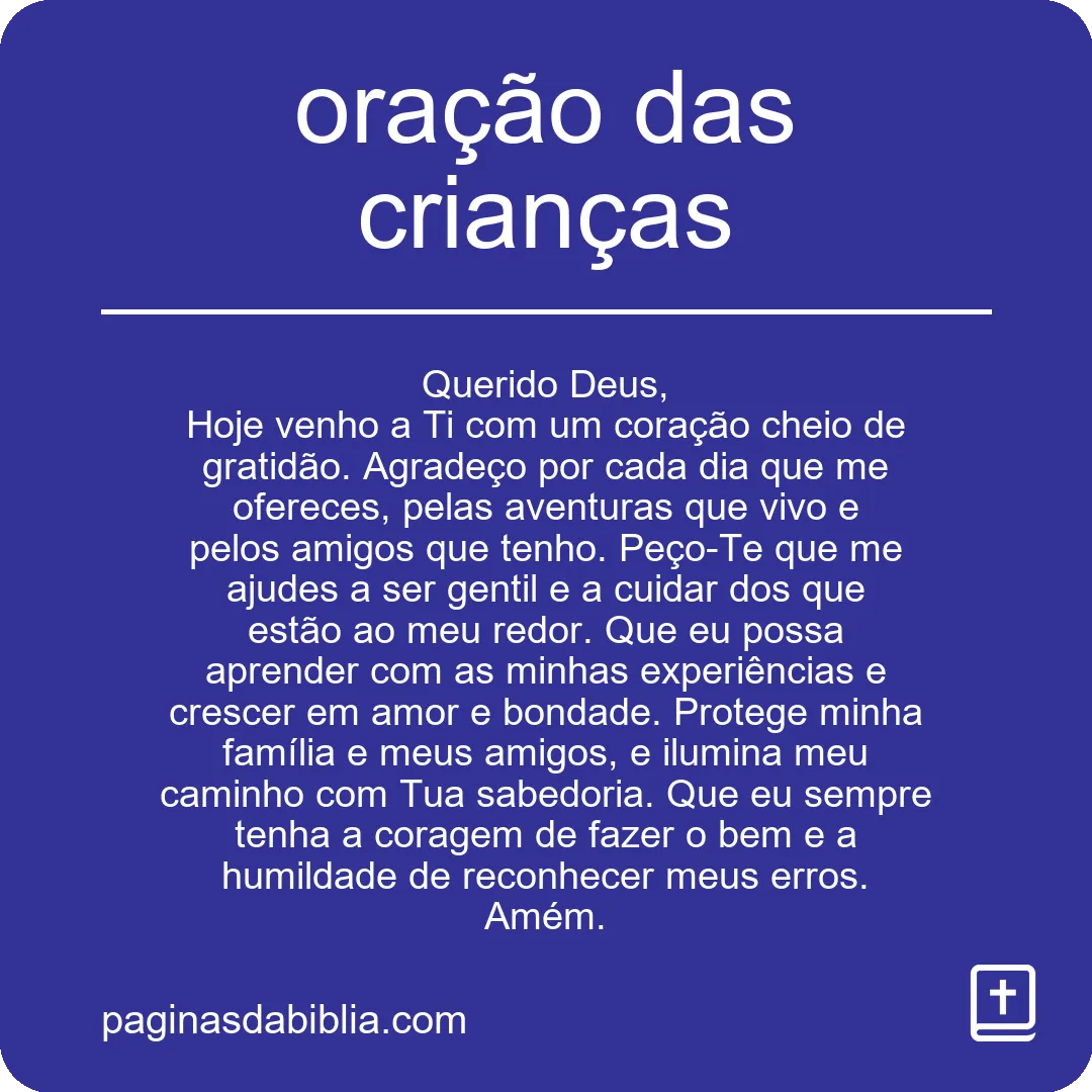 oração das crianças