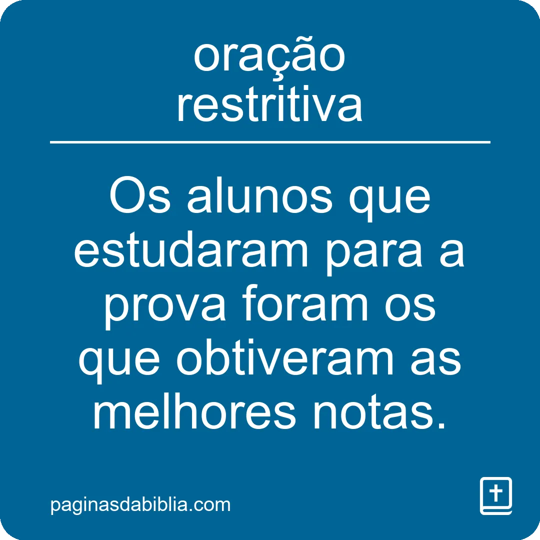 oração restritiva