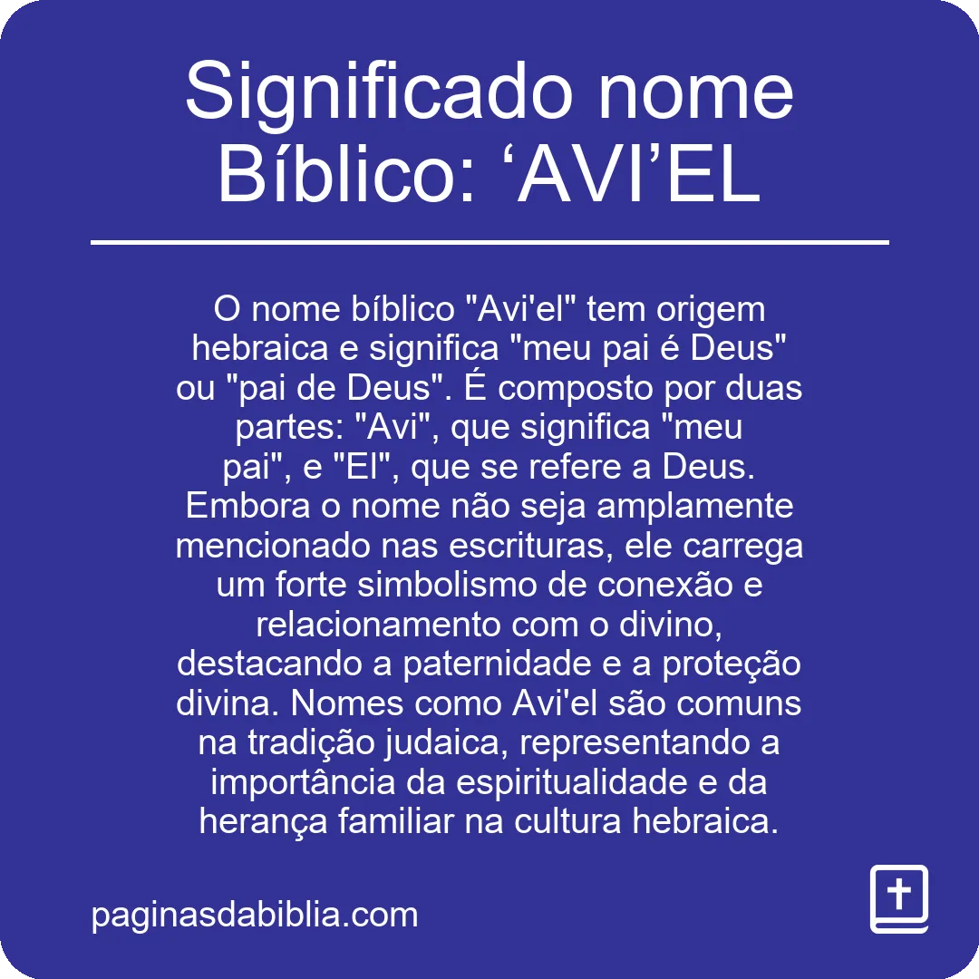 Significado nome Bíblico: ‘AVI’EL