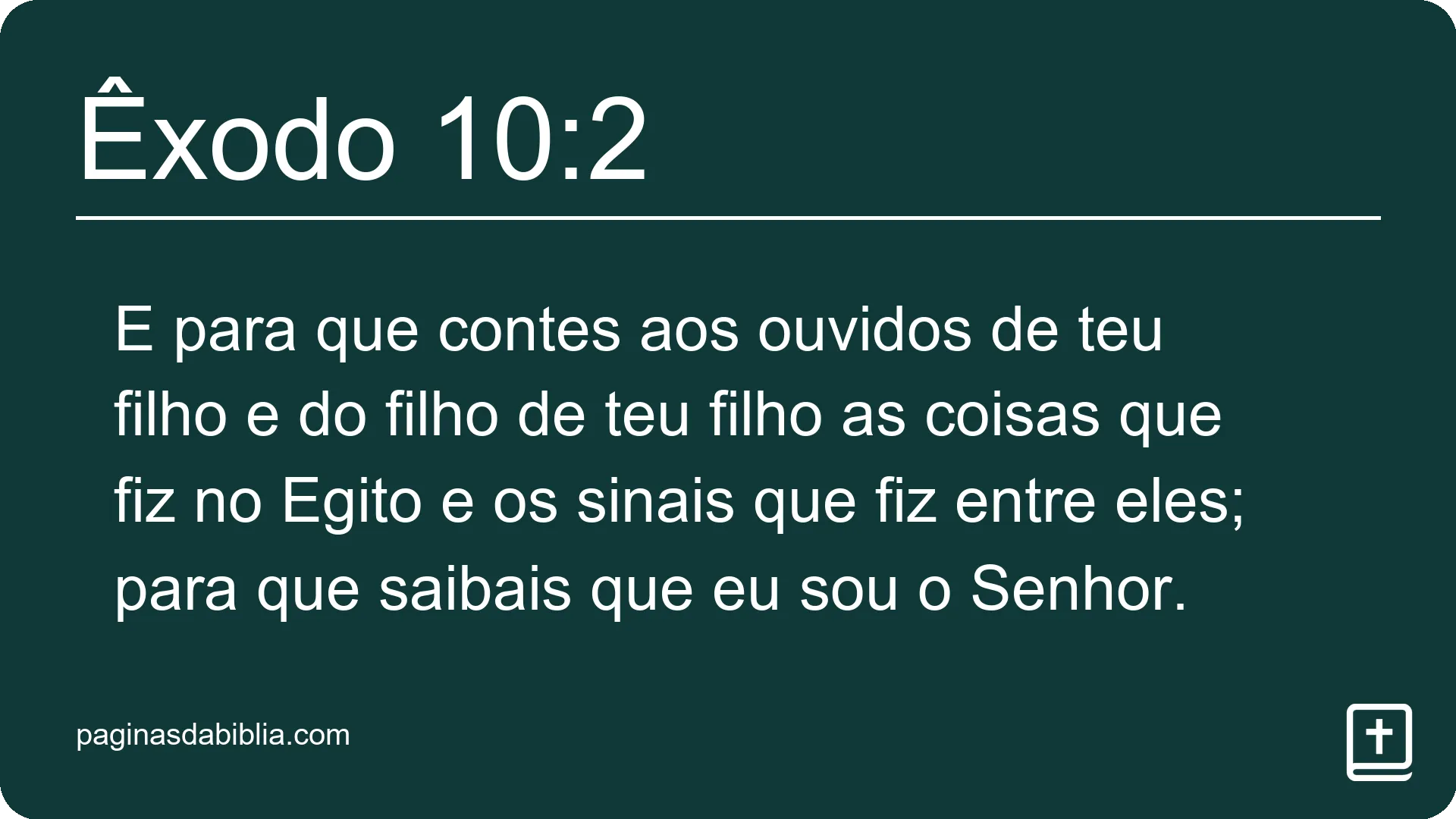 Êxodo 10:2