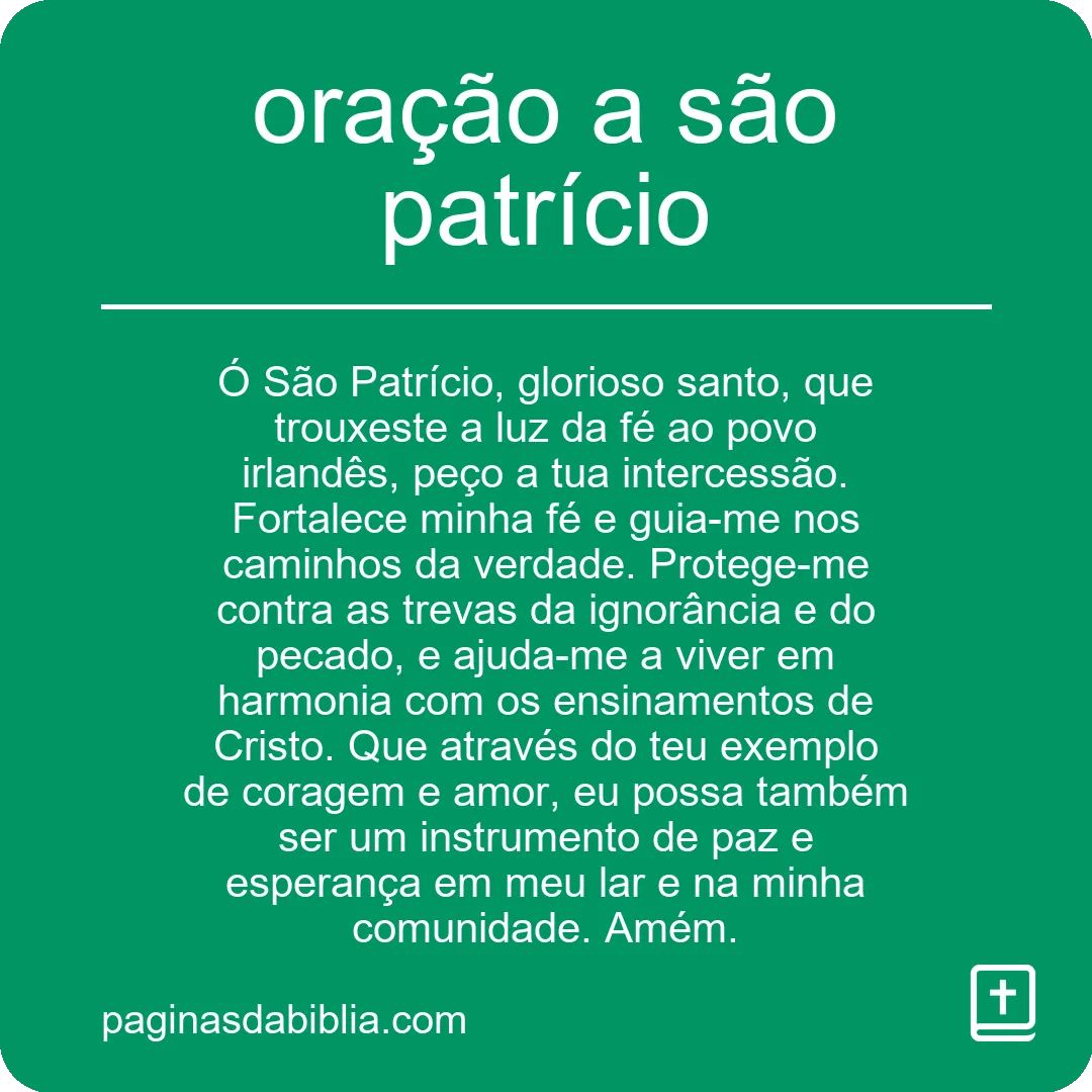 oração a são patrício