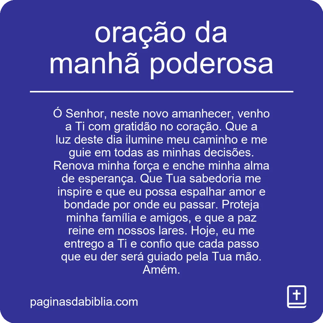 oração da manhã poderosa