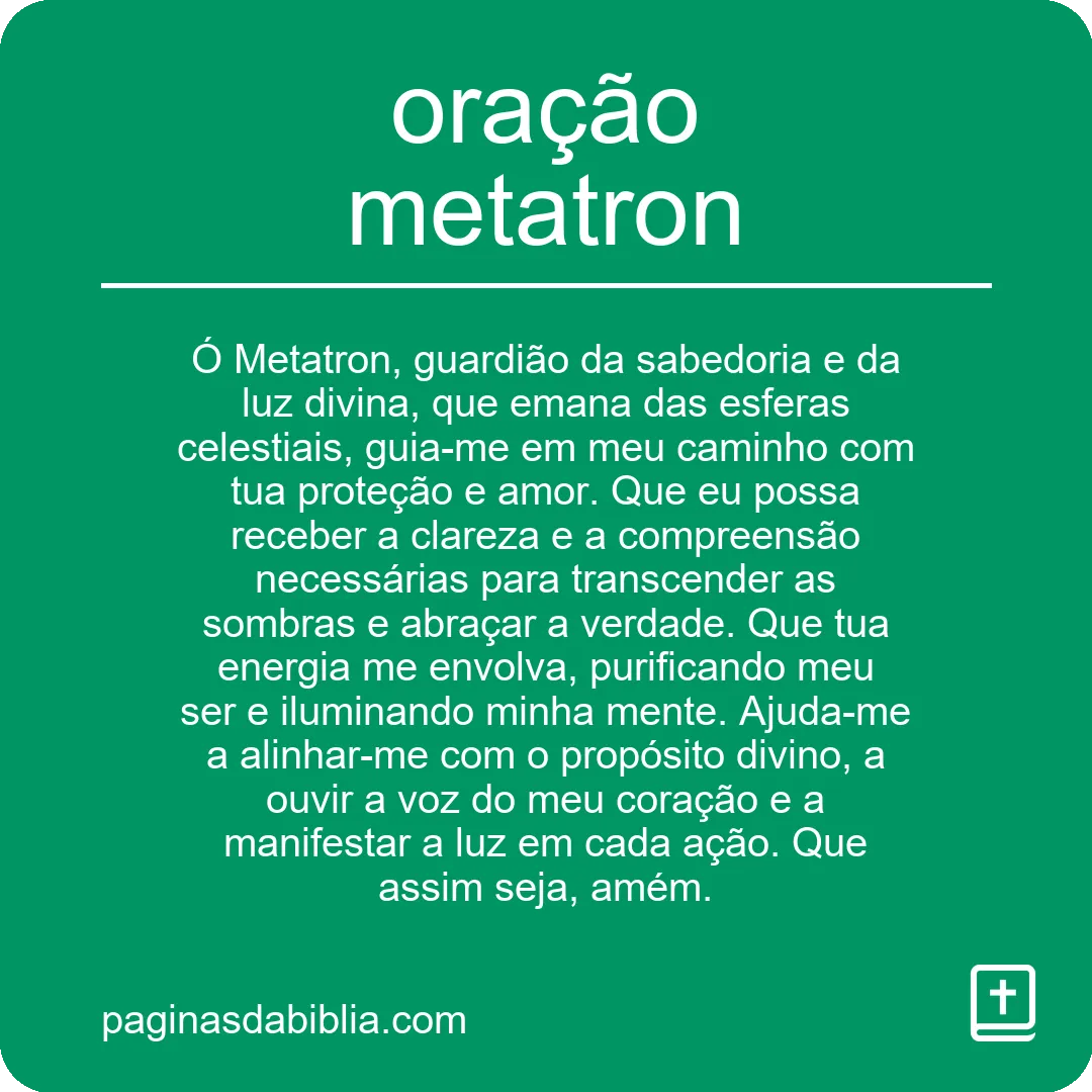 oração metatron