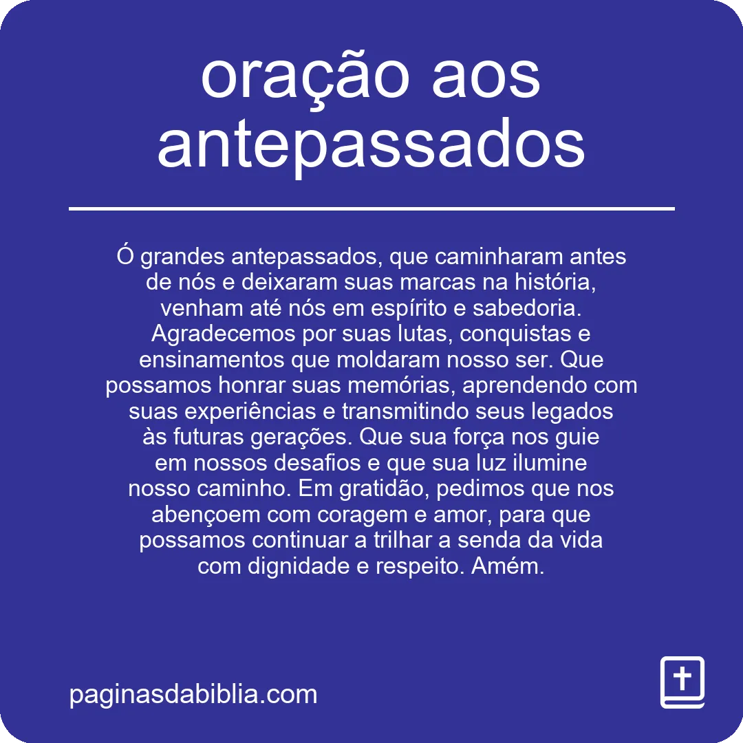 oração aos antepassados